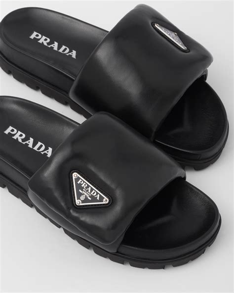 prada black slides|prada platform slides.